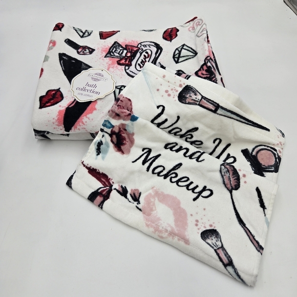 2 100% Cotton Towels & Wash Clothes, Decorative. 48x28 Towels - Picture 1 of 11